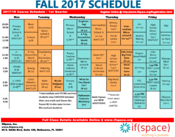 Fall 2017 Calendar